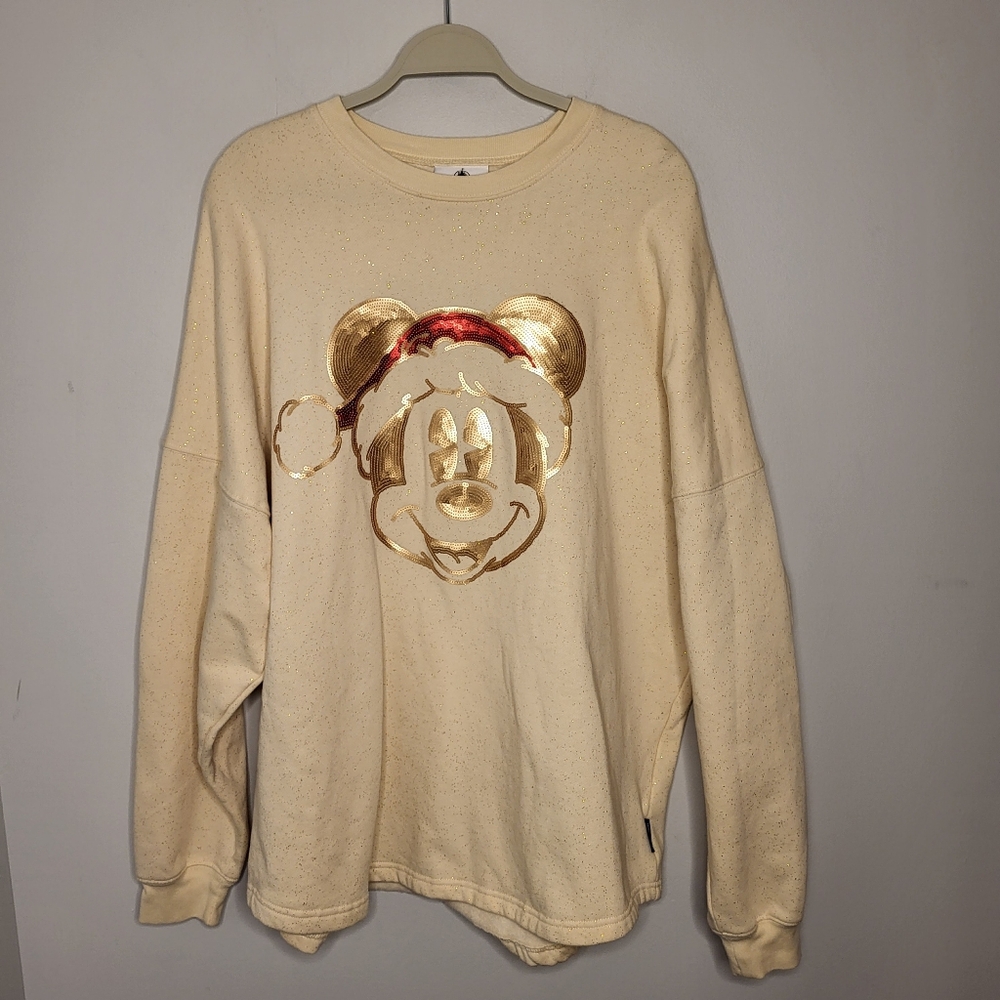 Spirit Jersey Disney World Long-Sleeved Sweatshirt Women’s XL Cream Sequined